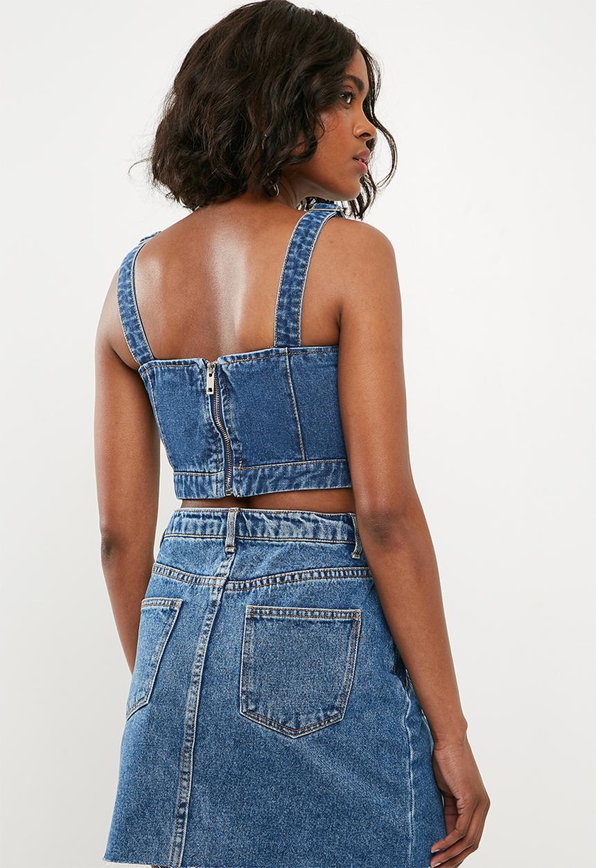 Missguided - Dungaree bralette  - blue