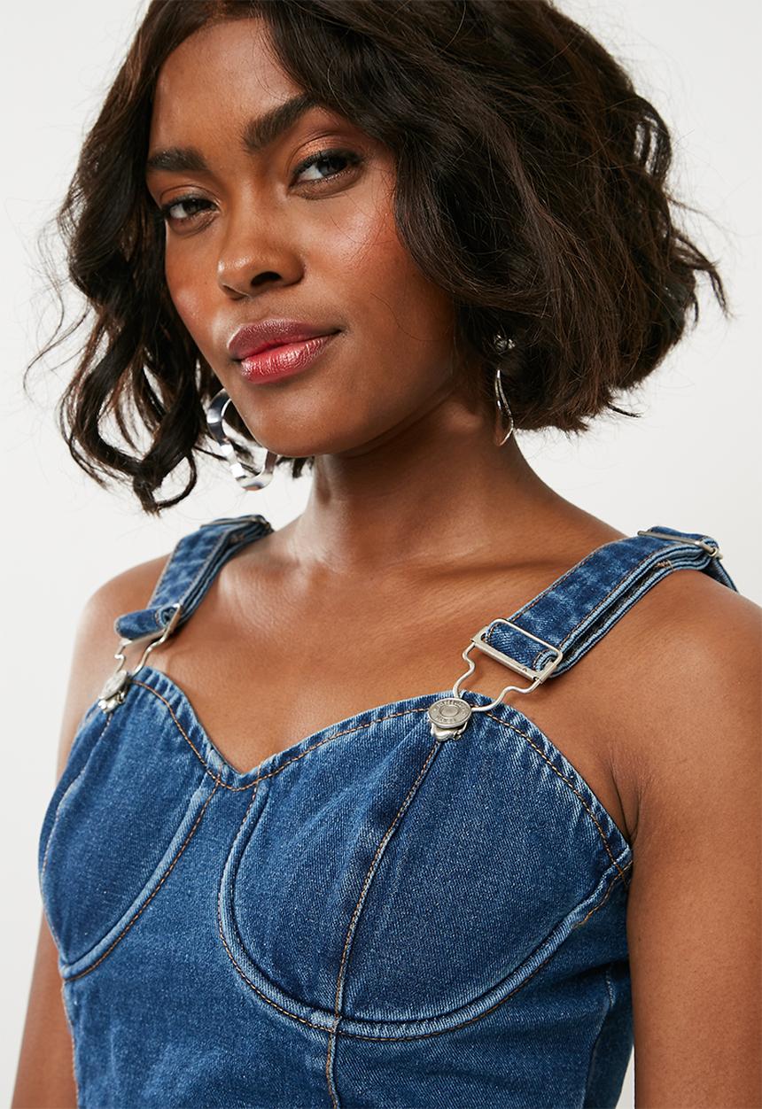 Missguided - Dungaree bralette  - blue