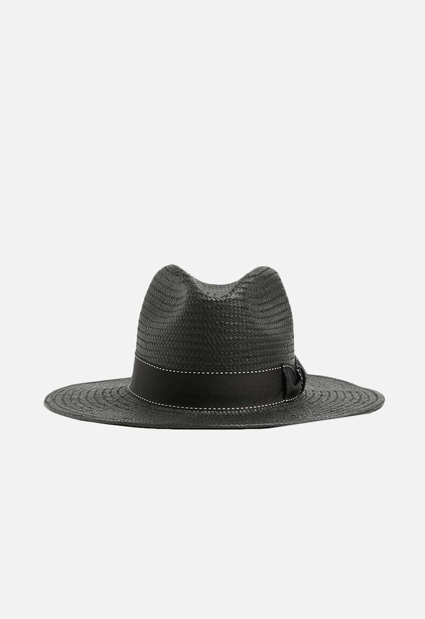 Superbalist - Panama hat with two tone trim - black