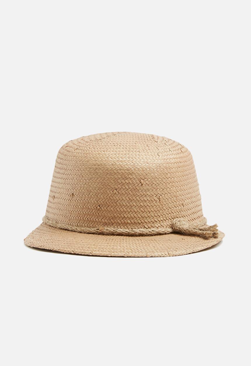 Superbalist - Peak cap with rafia trim - natural
