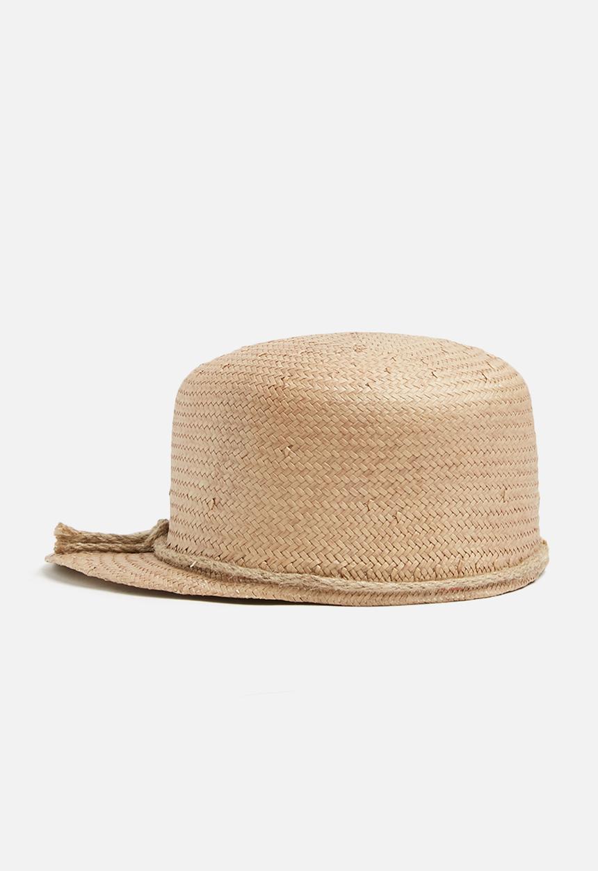 Superbalist - Peak cap with rafia trim - natural