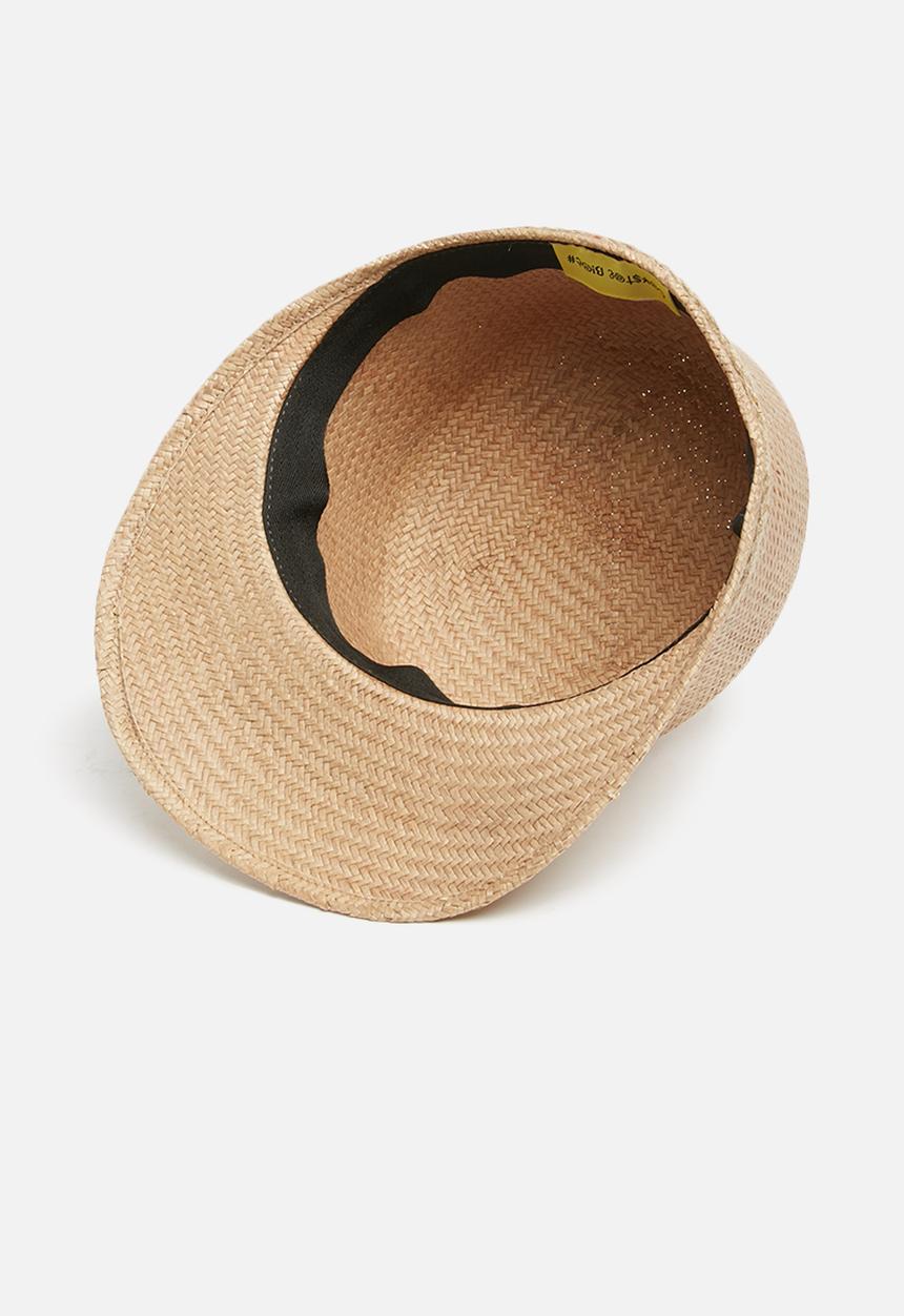 Superbalist - Peak cap with rafia trim - natural