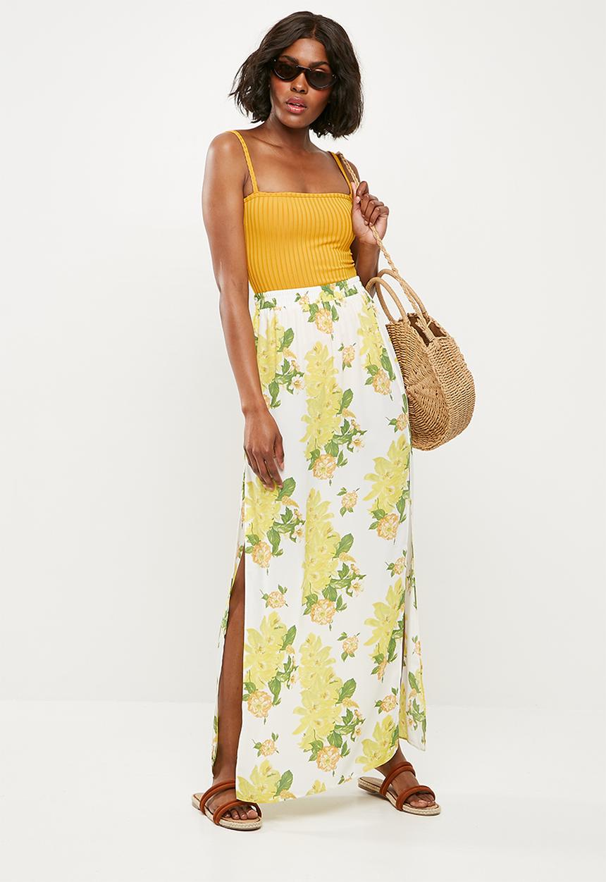 Missguided - Strappy square neck bodysuit - yellow 