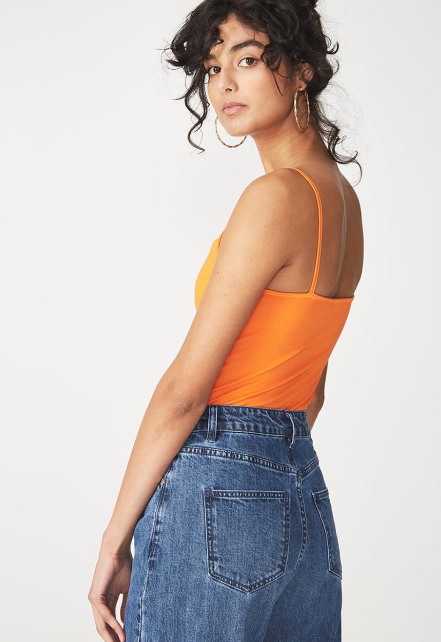 Cotton On - Carissa summer straight back bodysuit - orange 
