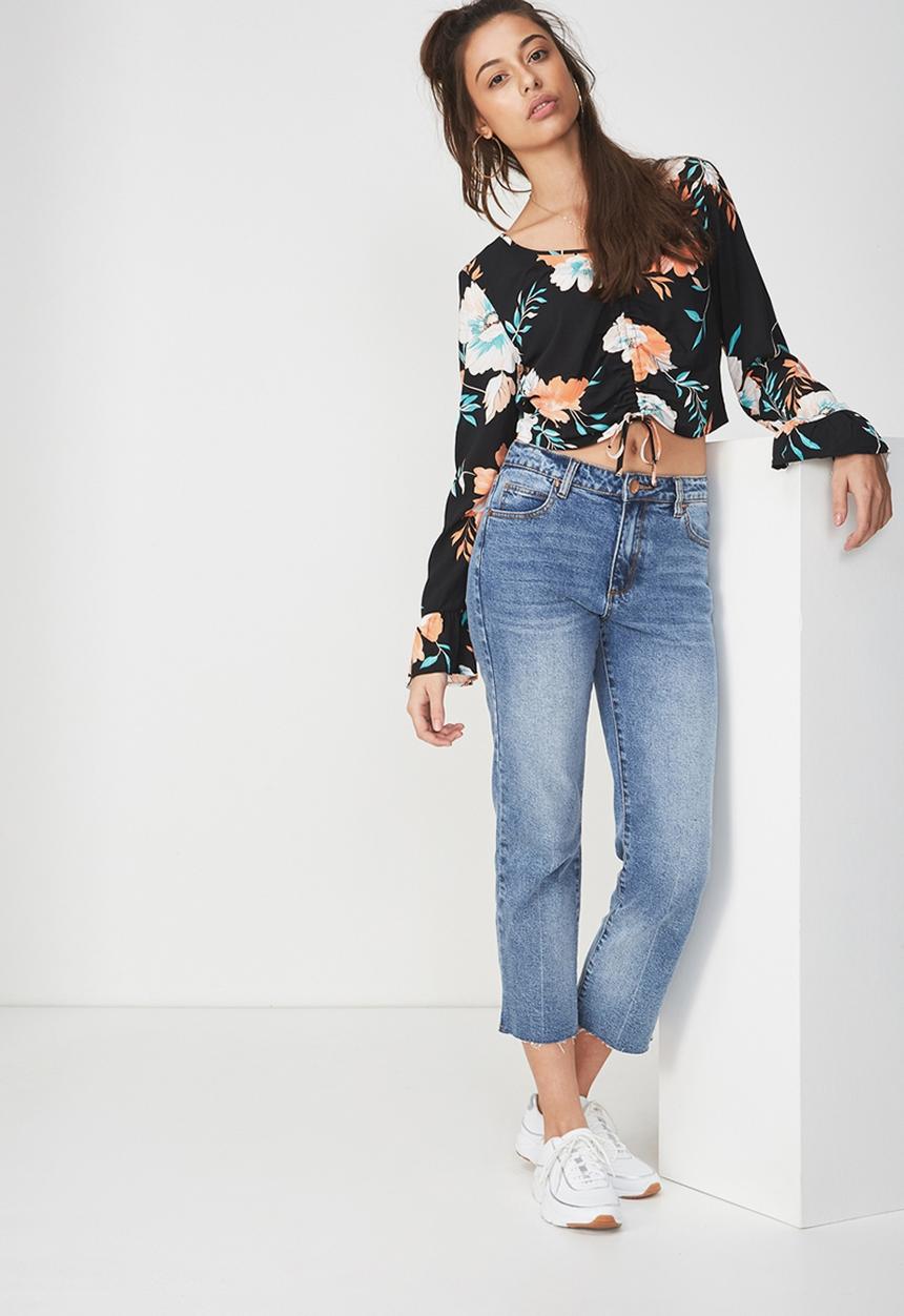 Cotton On - Willow summer rouched front blouse -  black 