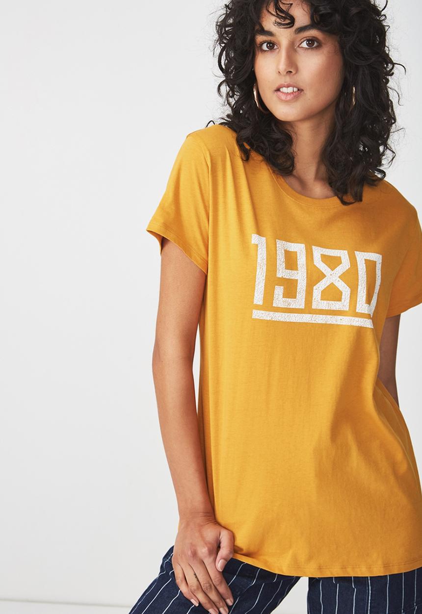 Cotton On - Tbar fox graphic T-shirt - yellow