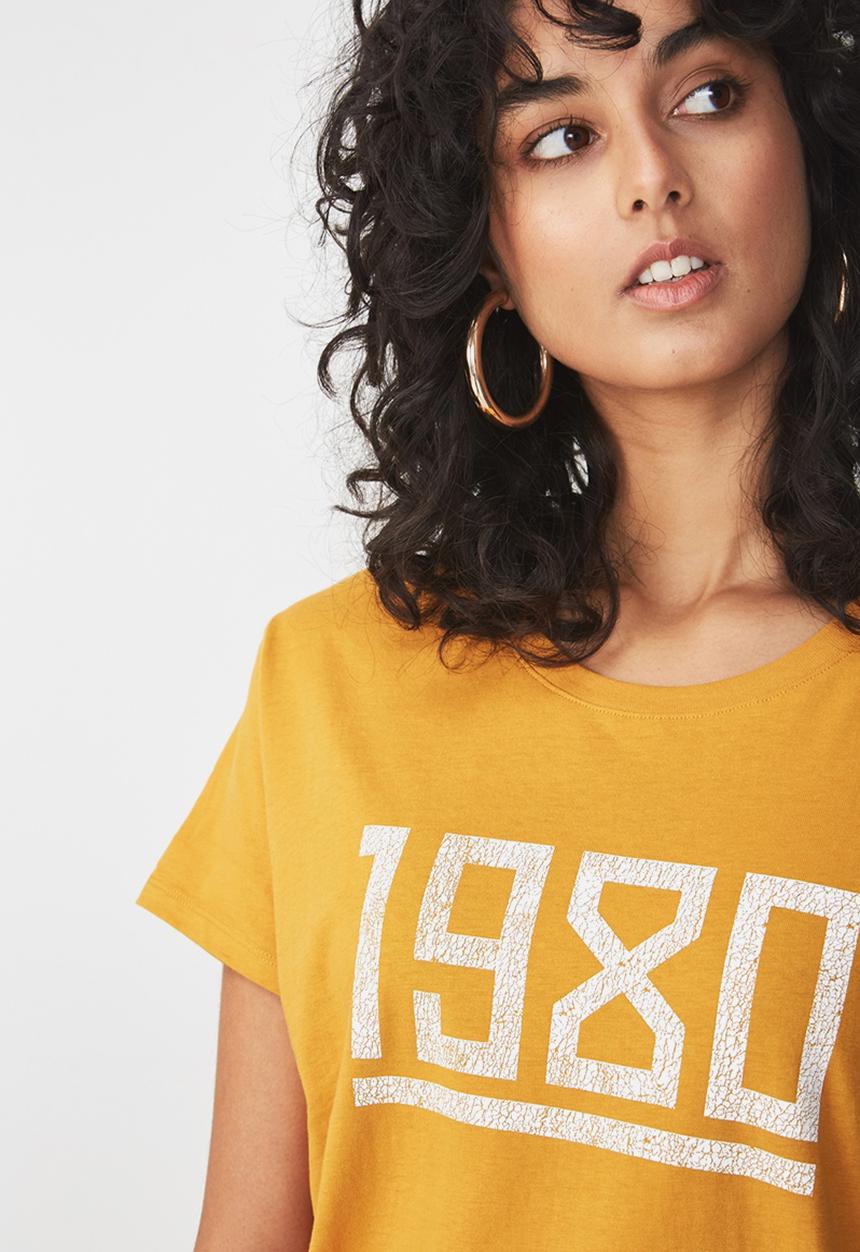 Cotton On - Tbar fox graphic T-shirt - yellow