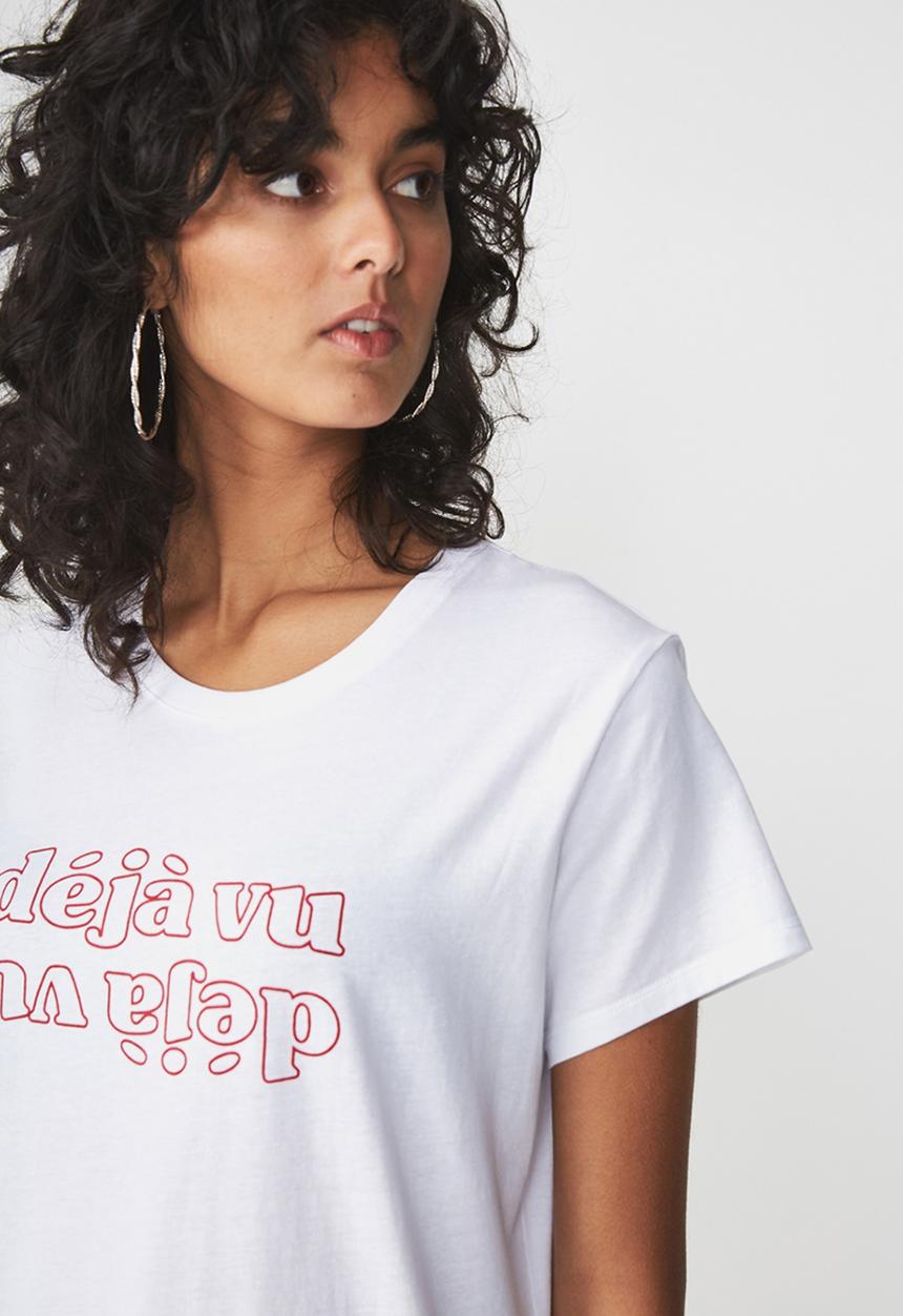 Cotton On - Tbar fox graphic T-shirt - white