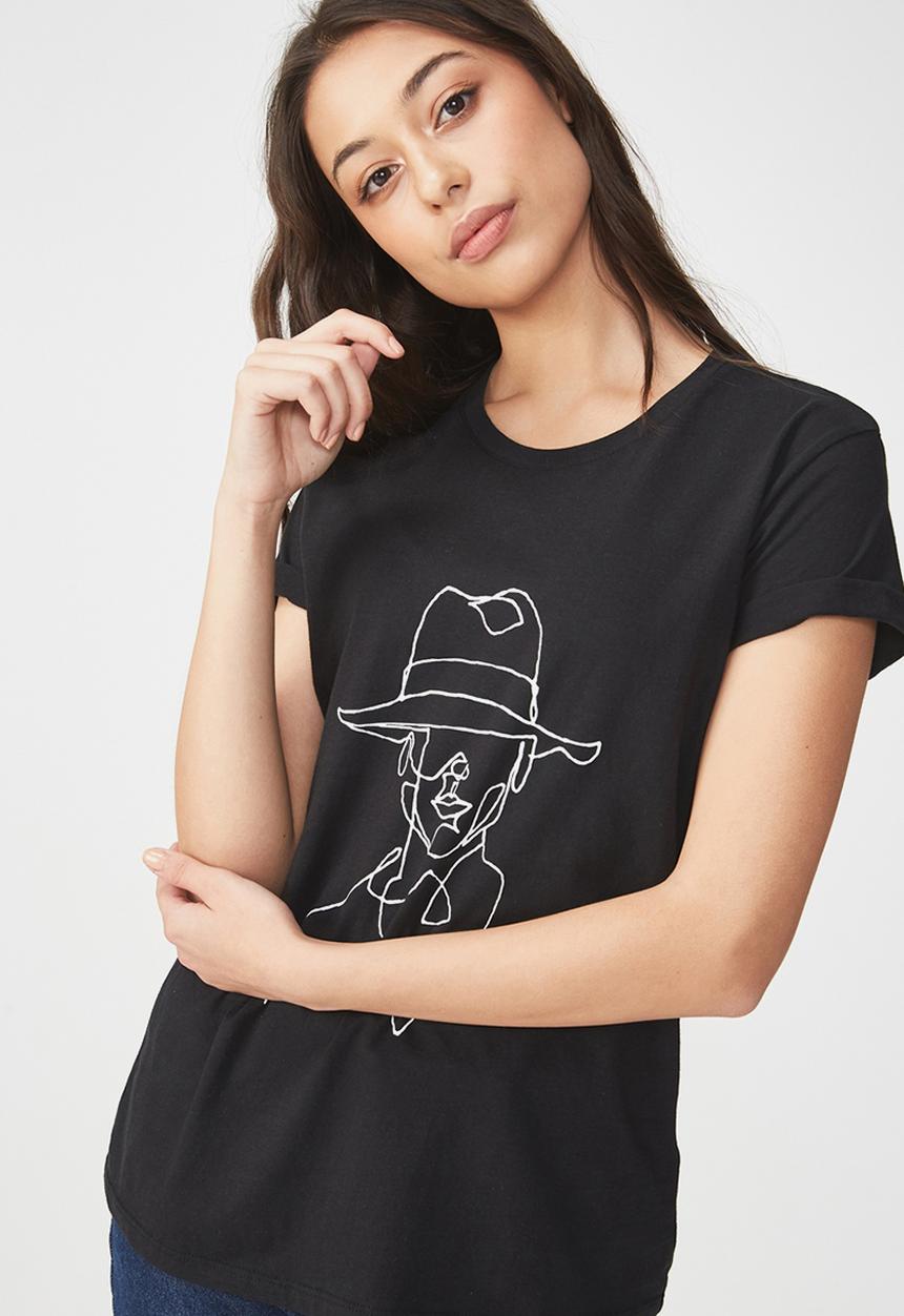 Cotton On - Tbar fox graphic T-shirt - black 