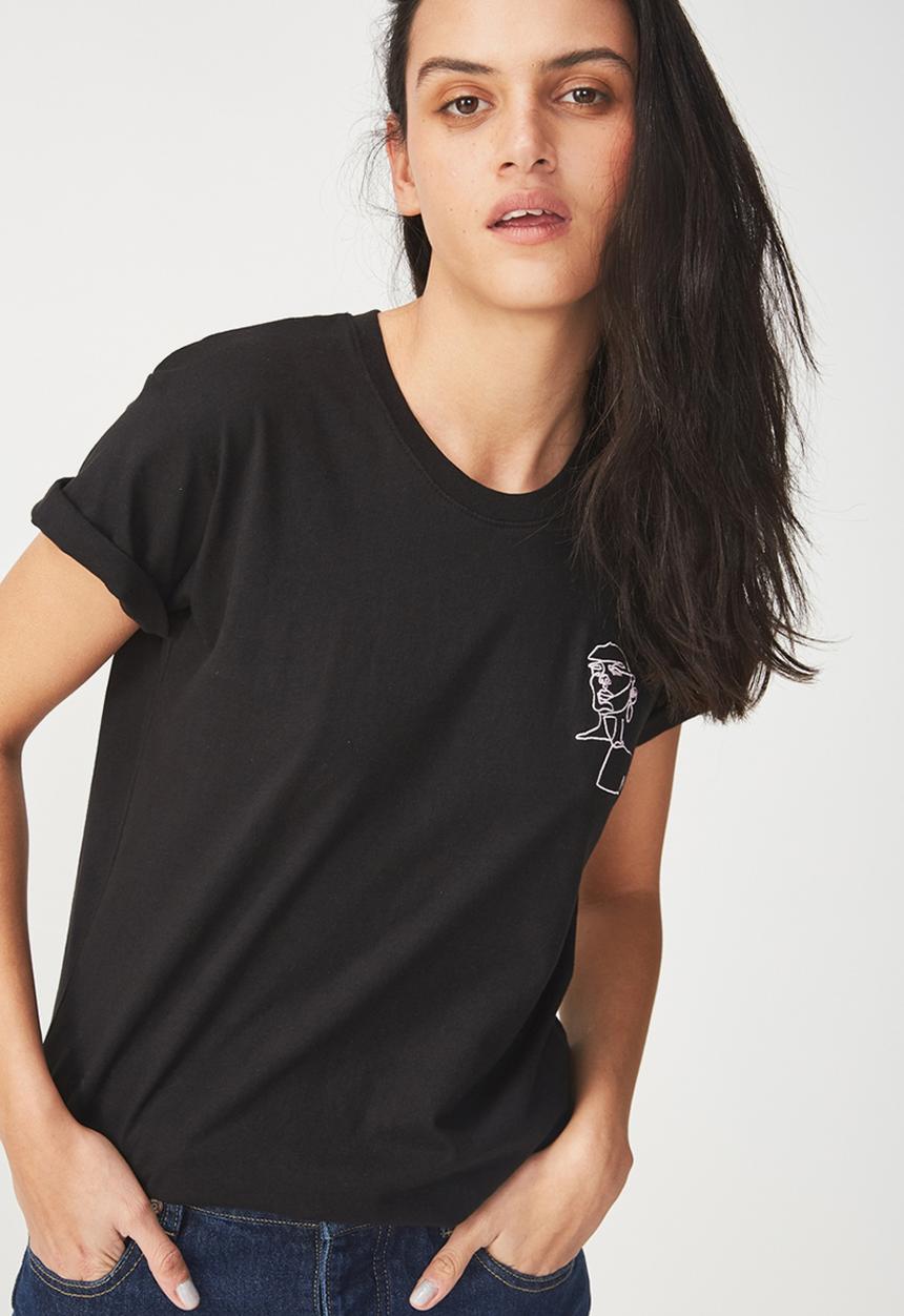 Cotton On - Tbar fox graphic T-shirt - black 