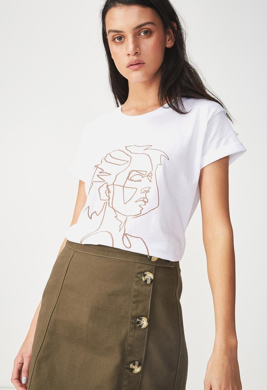 Cotton On - Tbar fox graphic T-shirt - white 