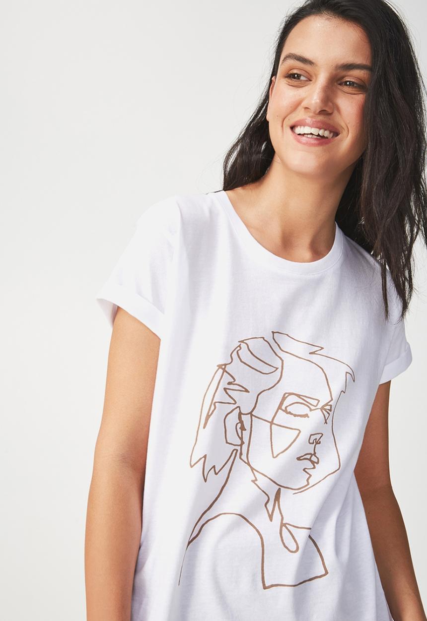 Cotton On - Tbar fox graphic T-shirt - white 