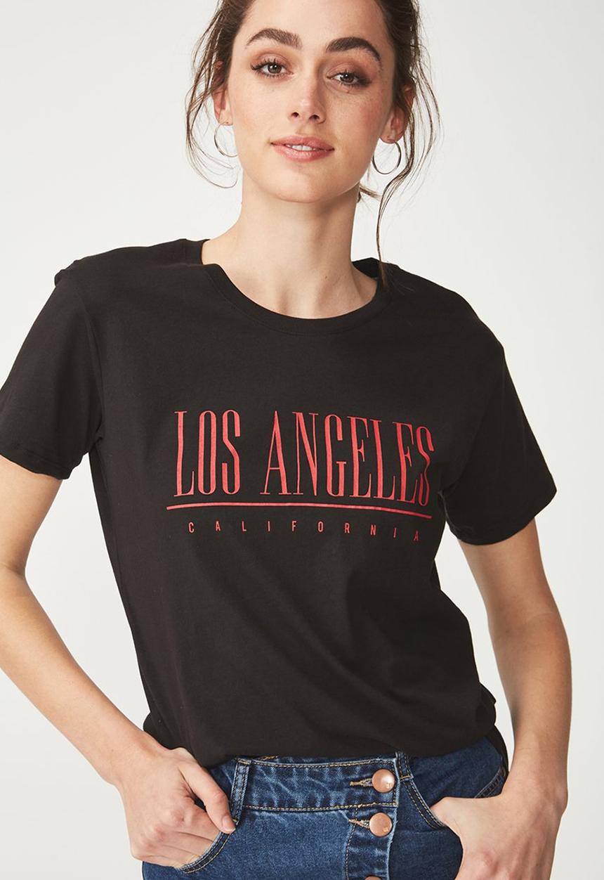 Cotton On - Tbar fox graphic T-shirt - black