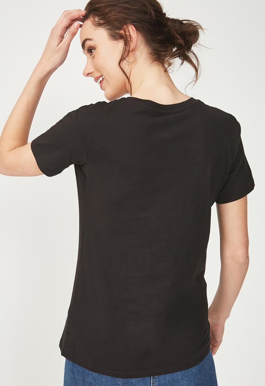 Cotton On - Tbar fox graphic T-shirt - black