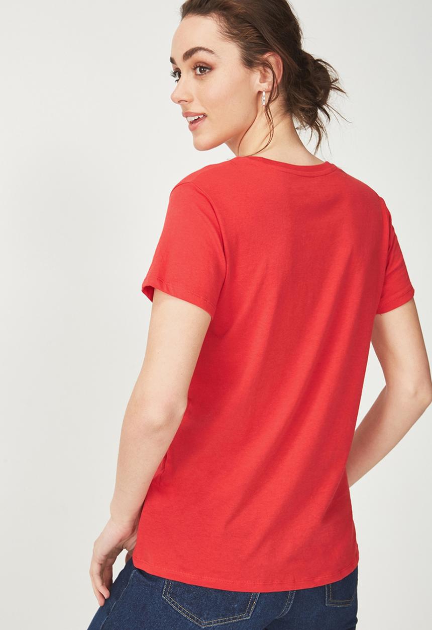 Cotton On - Tbar fox graphic T-shirt  - red