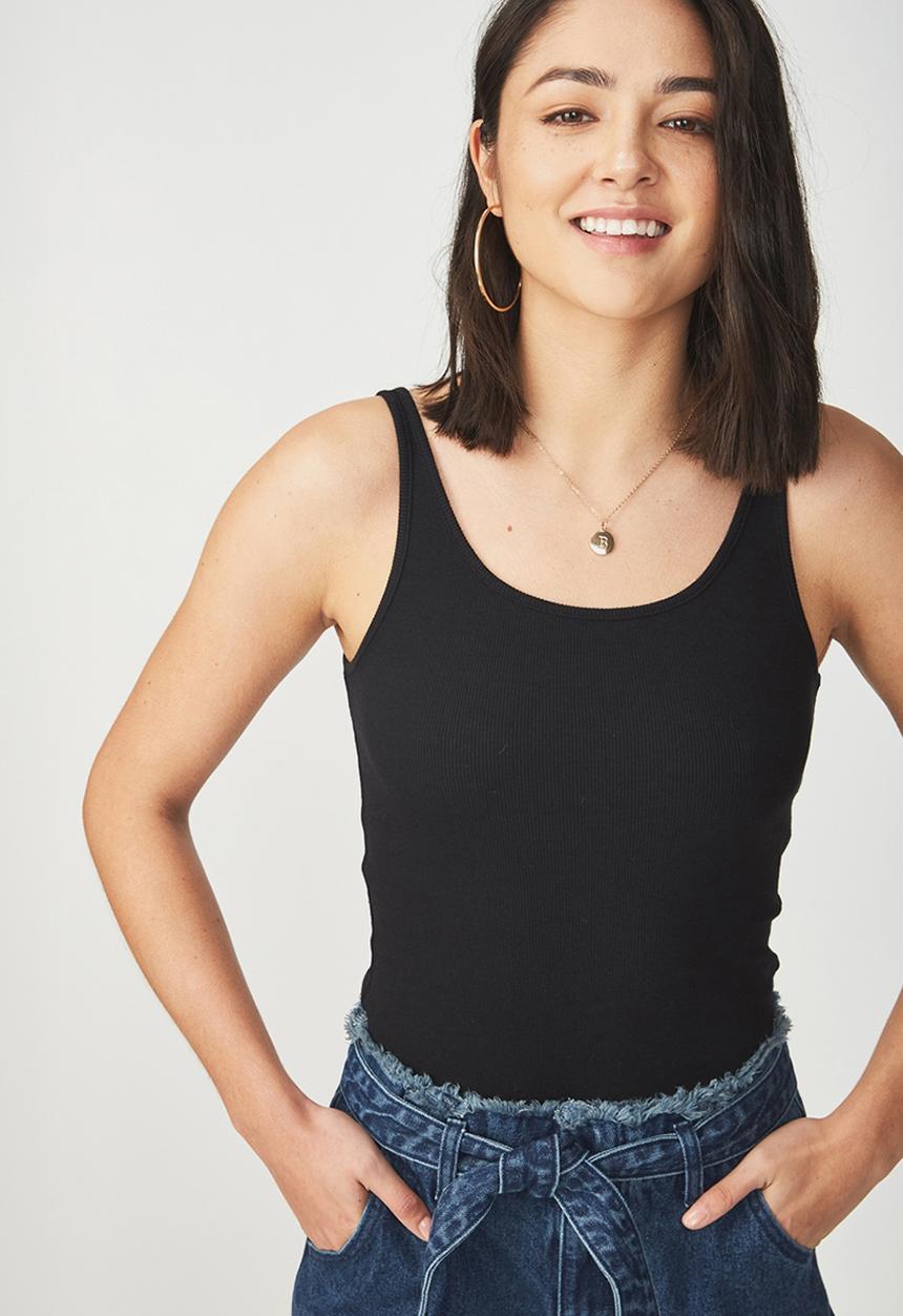 Cotton On - Everyday summer femme tank - black