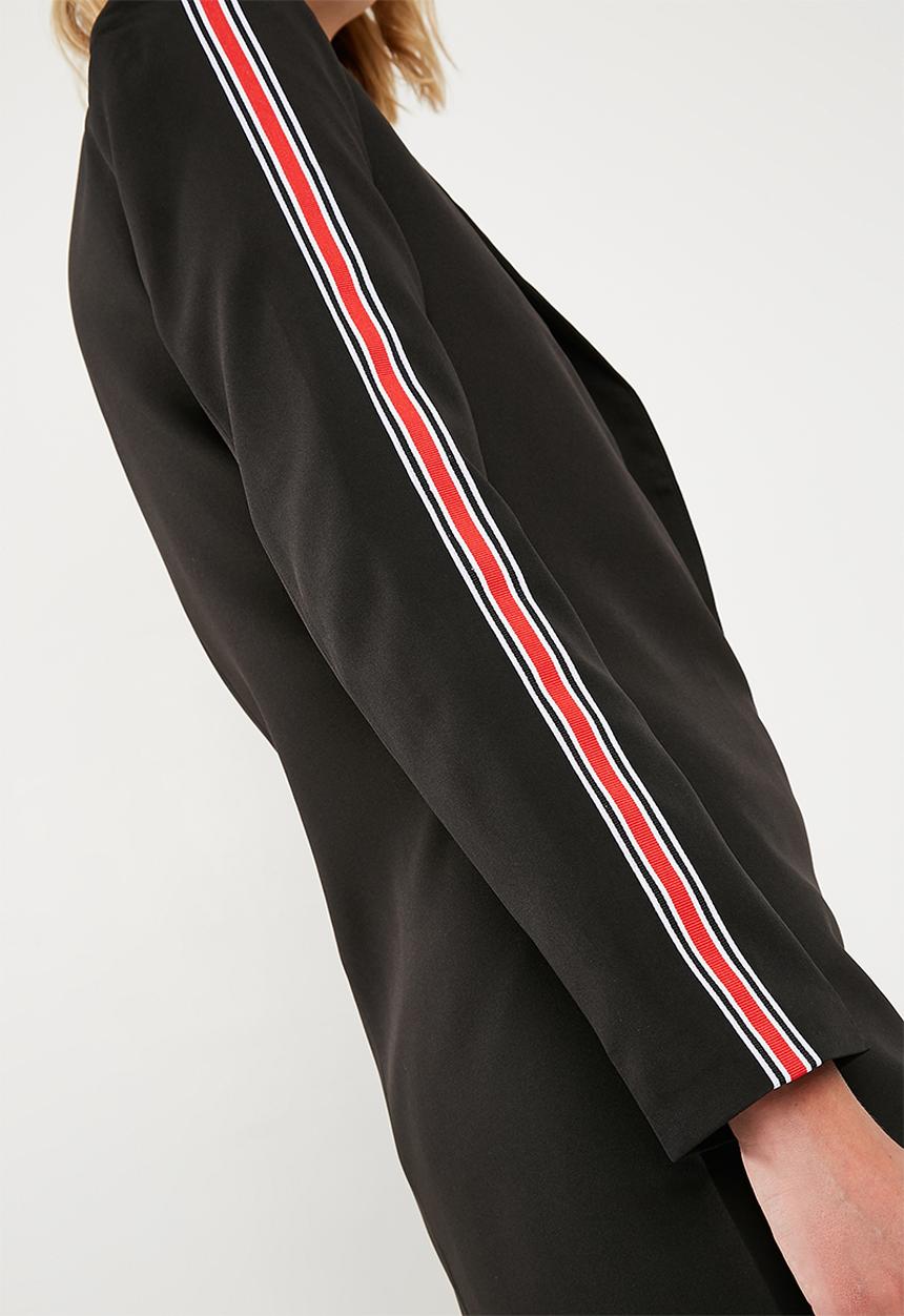 Missguided - Contrast side stripe blazer dress - black