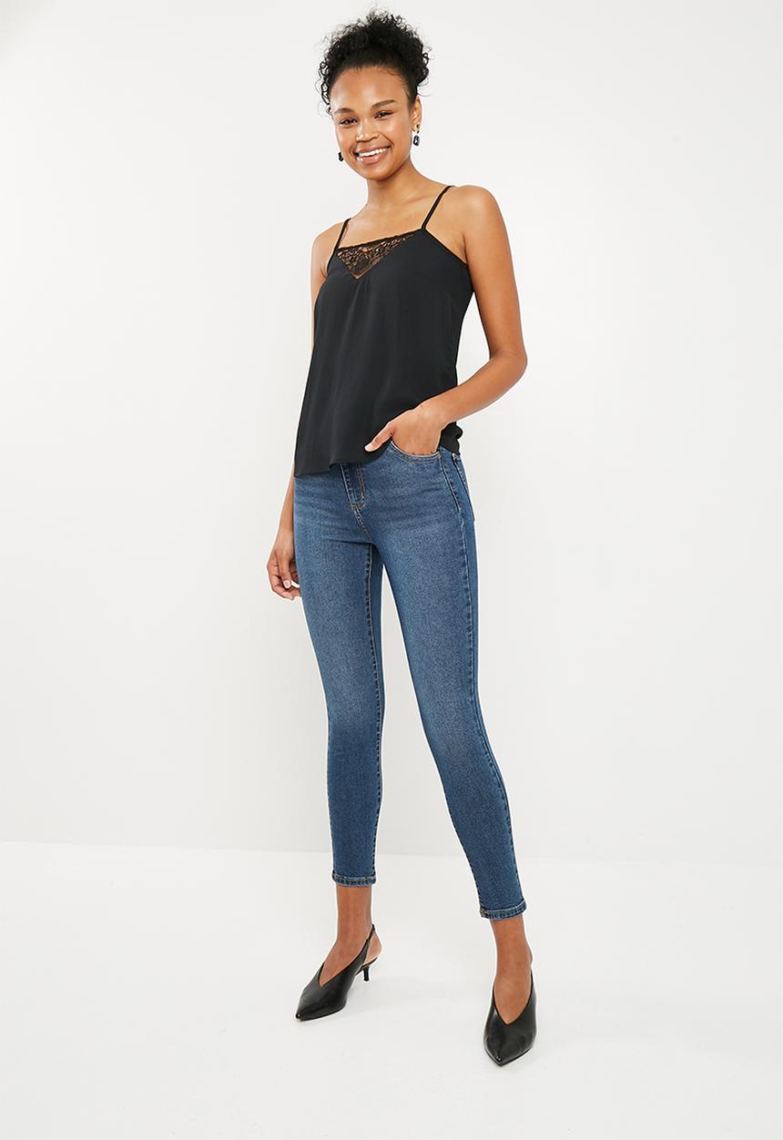 Superbalist - Cami with lace insets - Black