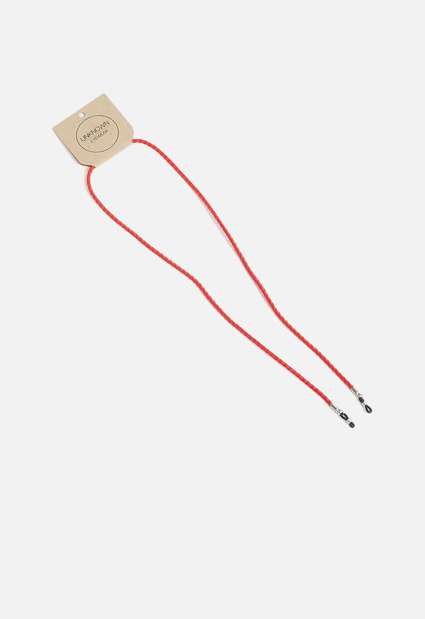 Unknown Eyewear - PU leather woven cord- red