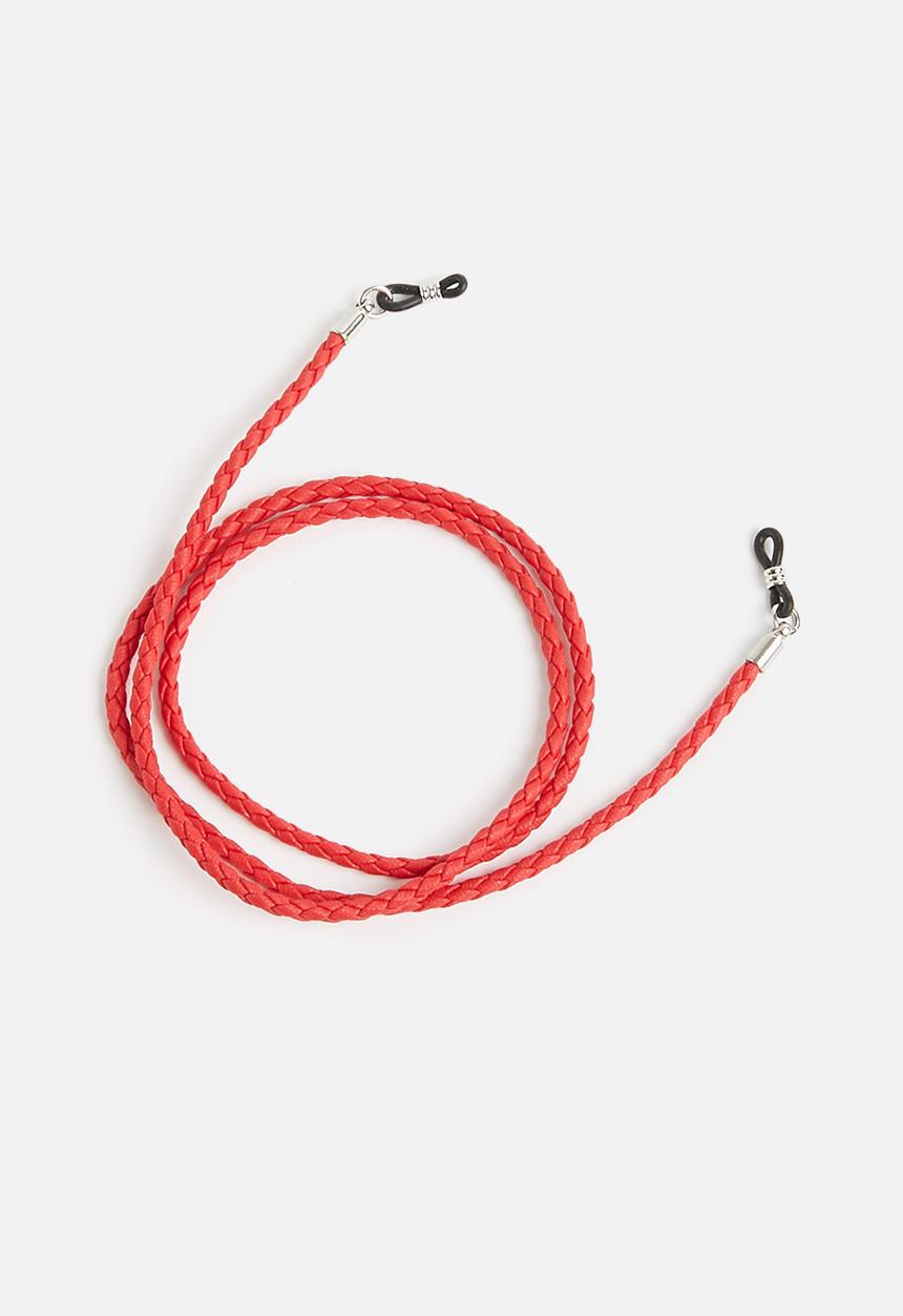 Unknown Eyewear - PU leather woven cord- red