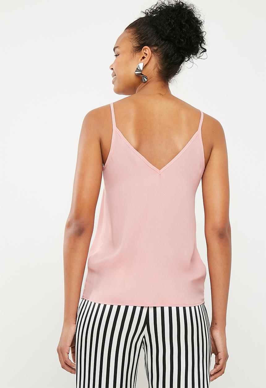 Superbalist - Cami with lace insets - pink