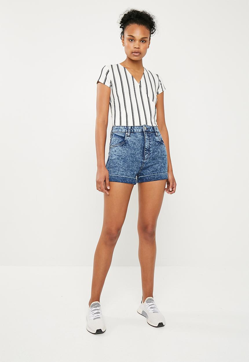 Superbalist - Knit combo bodysuit - black & white 