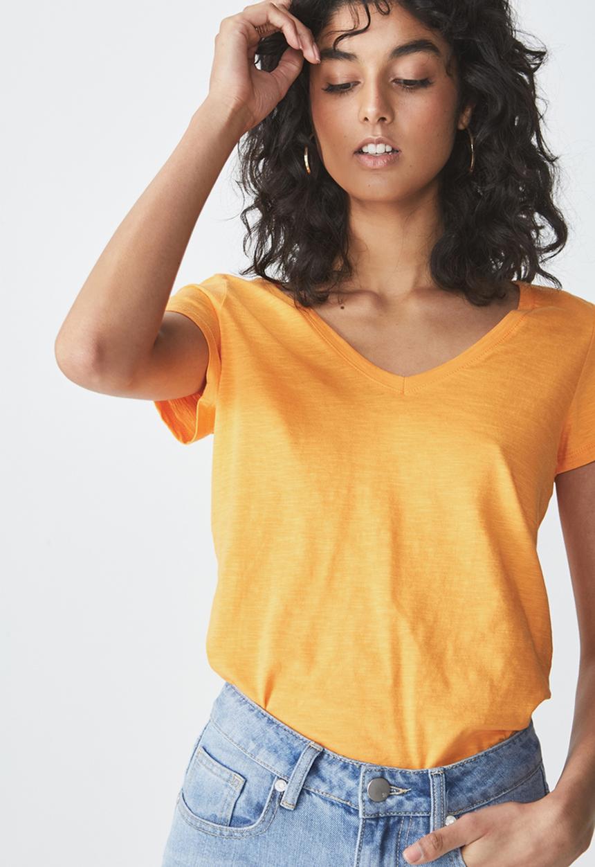 Cotton On - The deep V-neck - orange