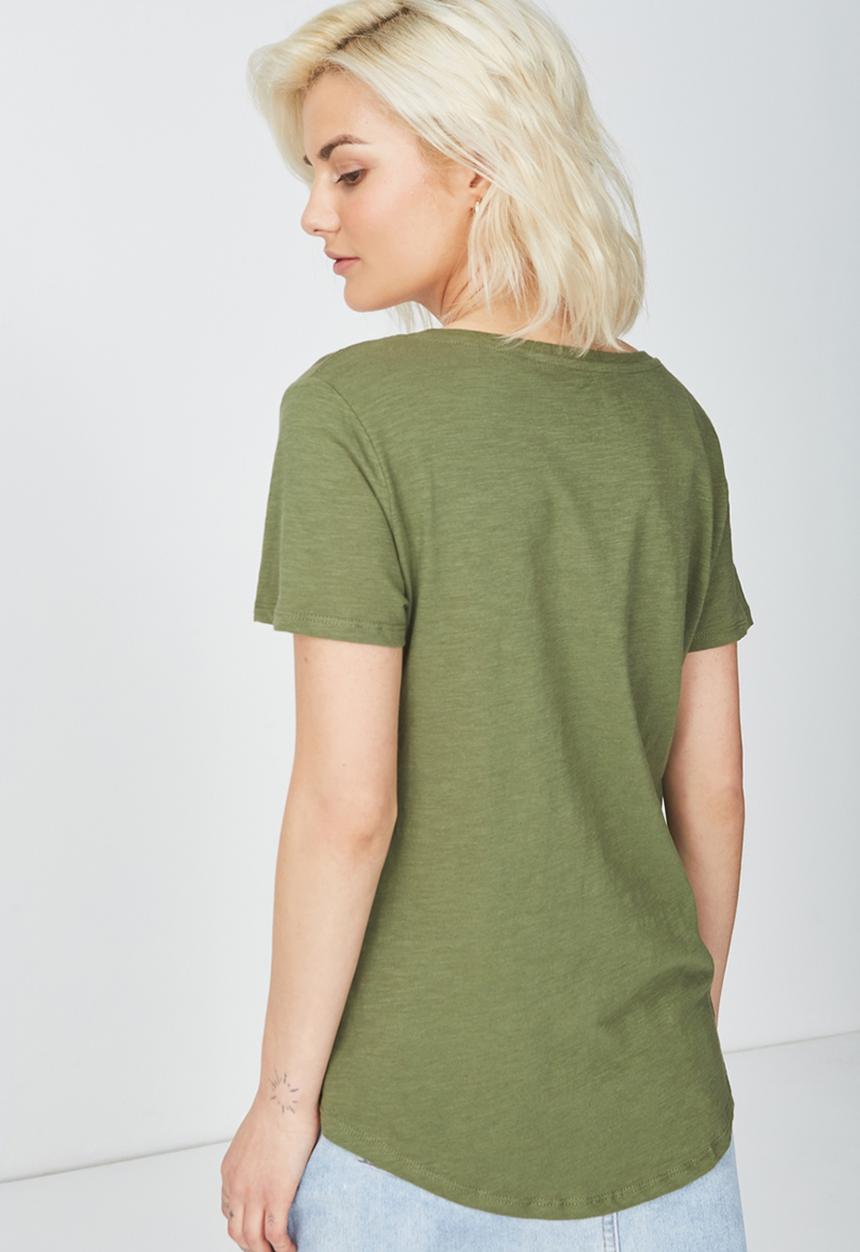 Cotton On - The deep V-neck - khaki