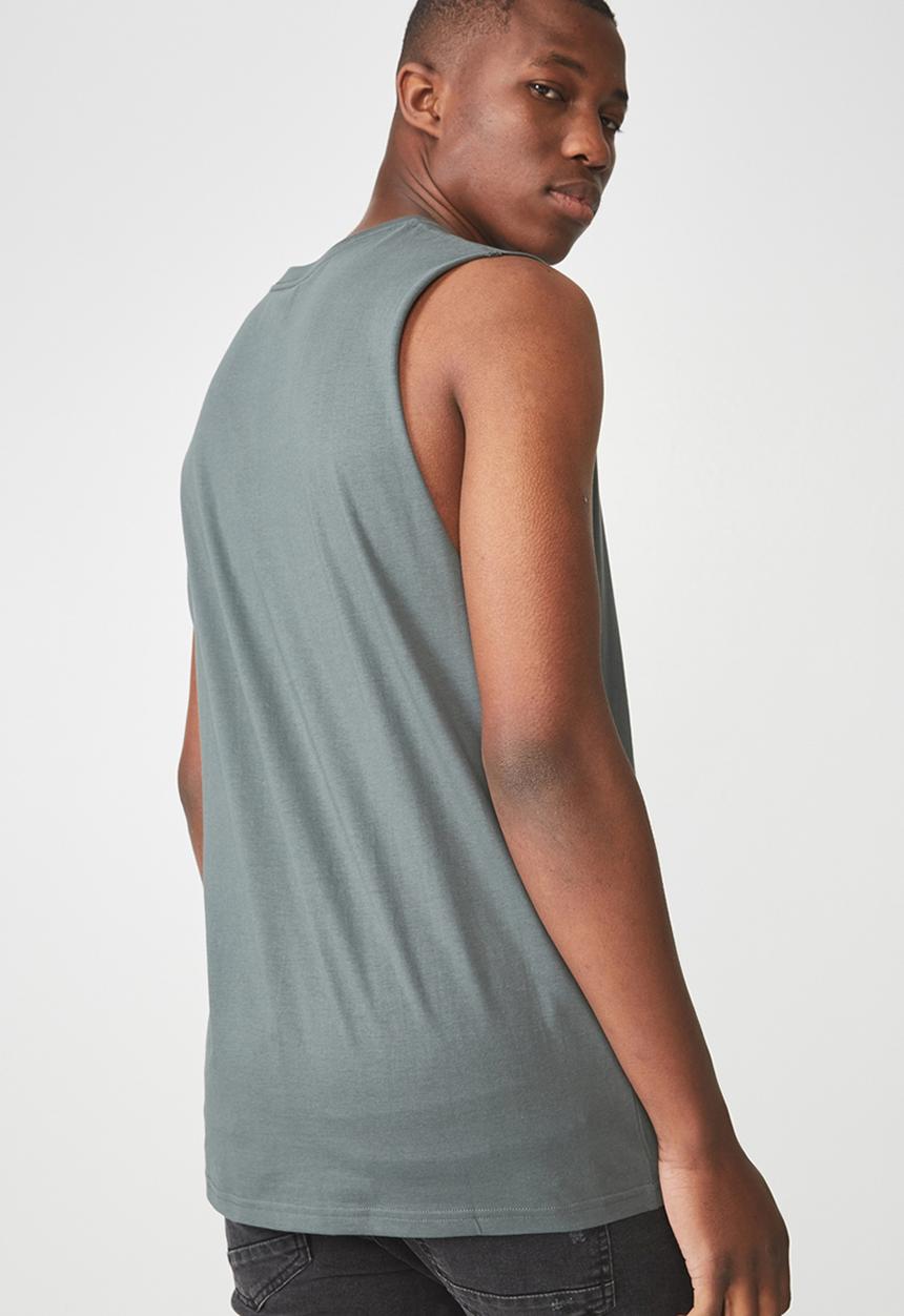 Cotton On - Tbar muscle tee - khaki