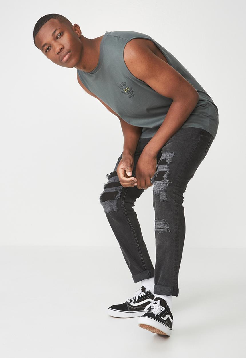 Cotton On - Tbar muscle tee - khaki