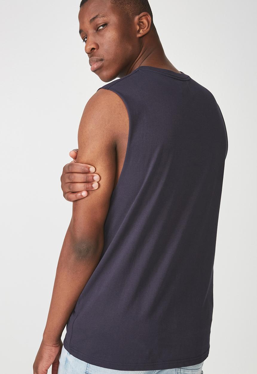 Cotton On - Tbar muscle tee - navy