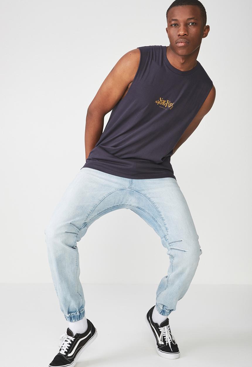 Cotton On - Tbar muscle tee - navy