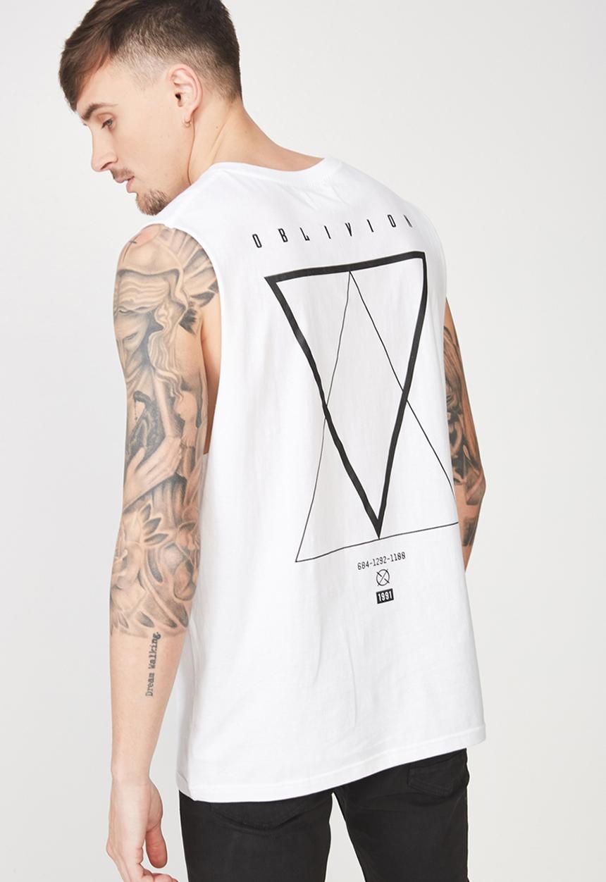 Cotton On - Tbar muscle tee - white 