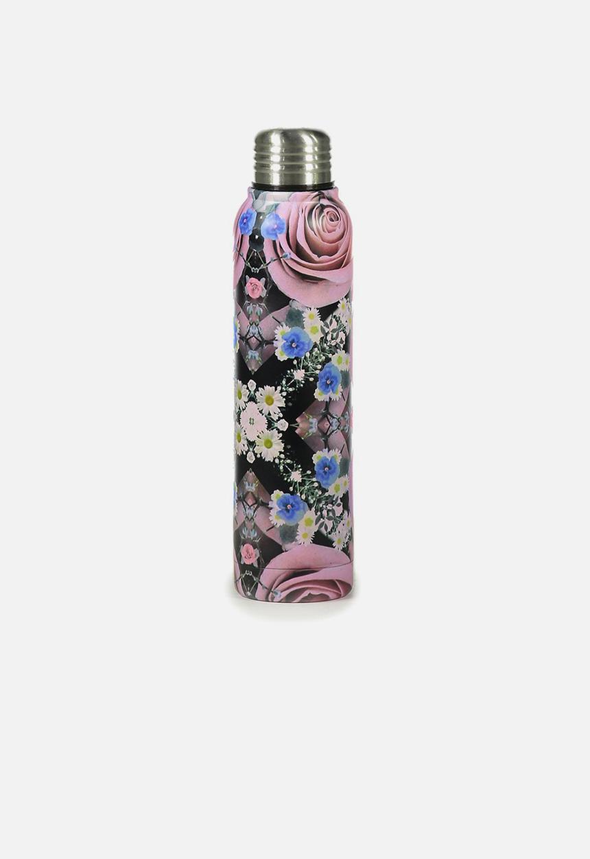 Typo - Small metal drink bottle - reflective floral