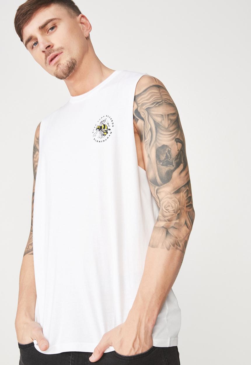 Cotton On - Tbar muscle tee - white
