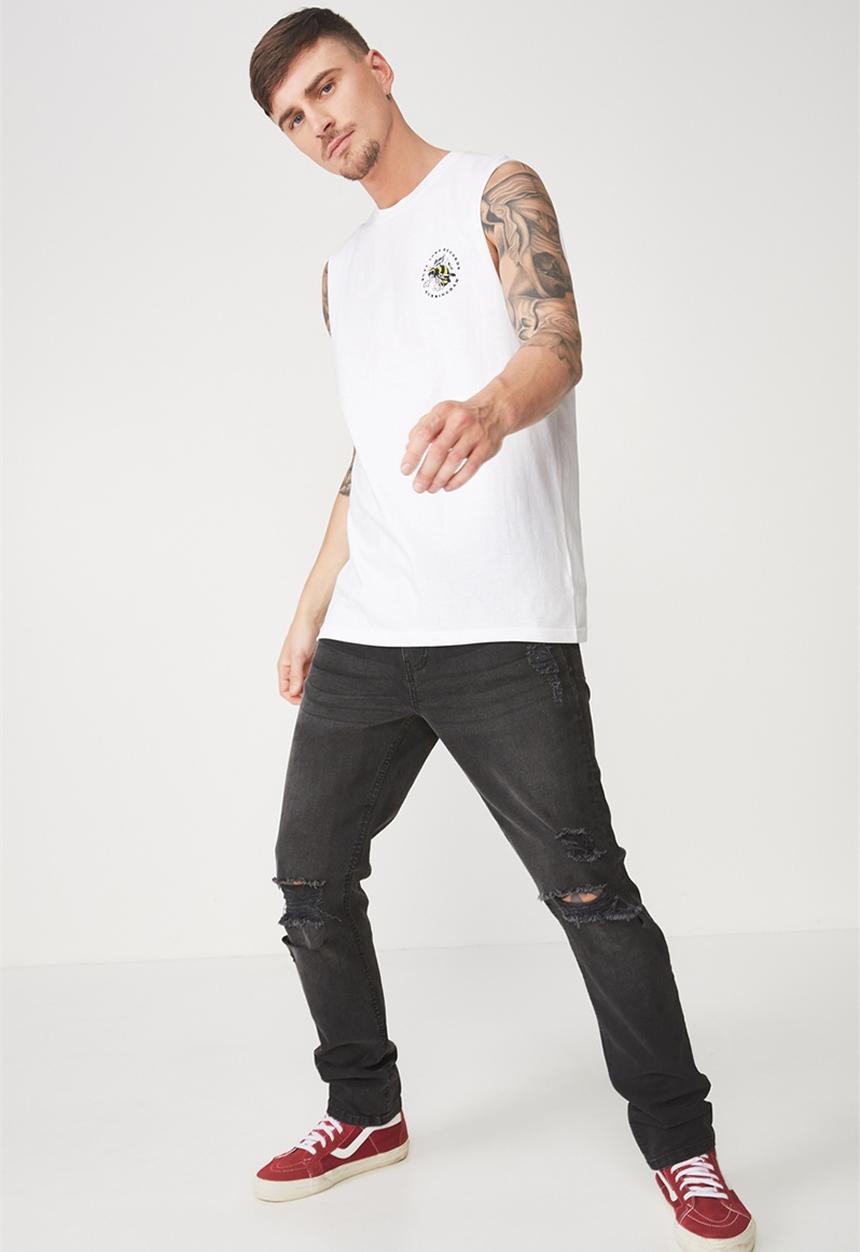 Cotton On - Tbar muscle tee - white