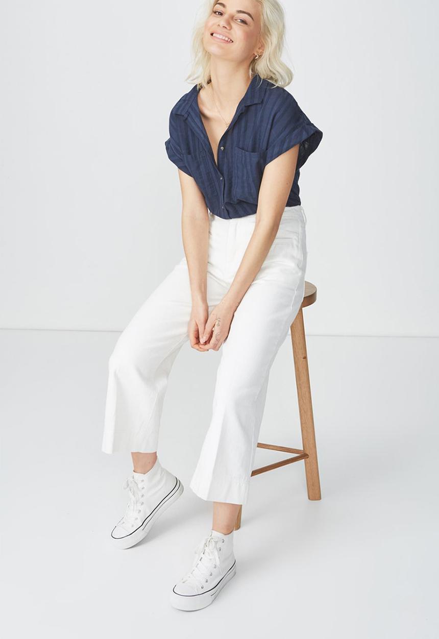 Cotton On - Emily short sleeve shirt - navy 
