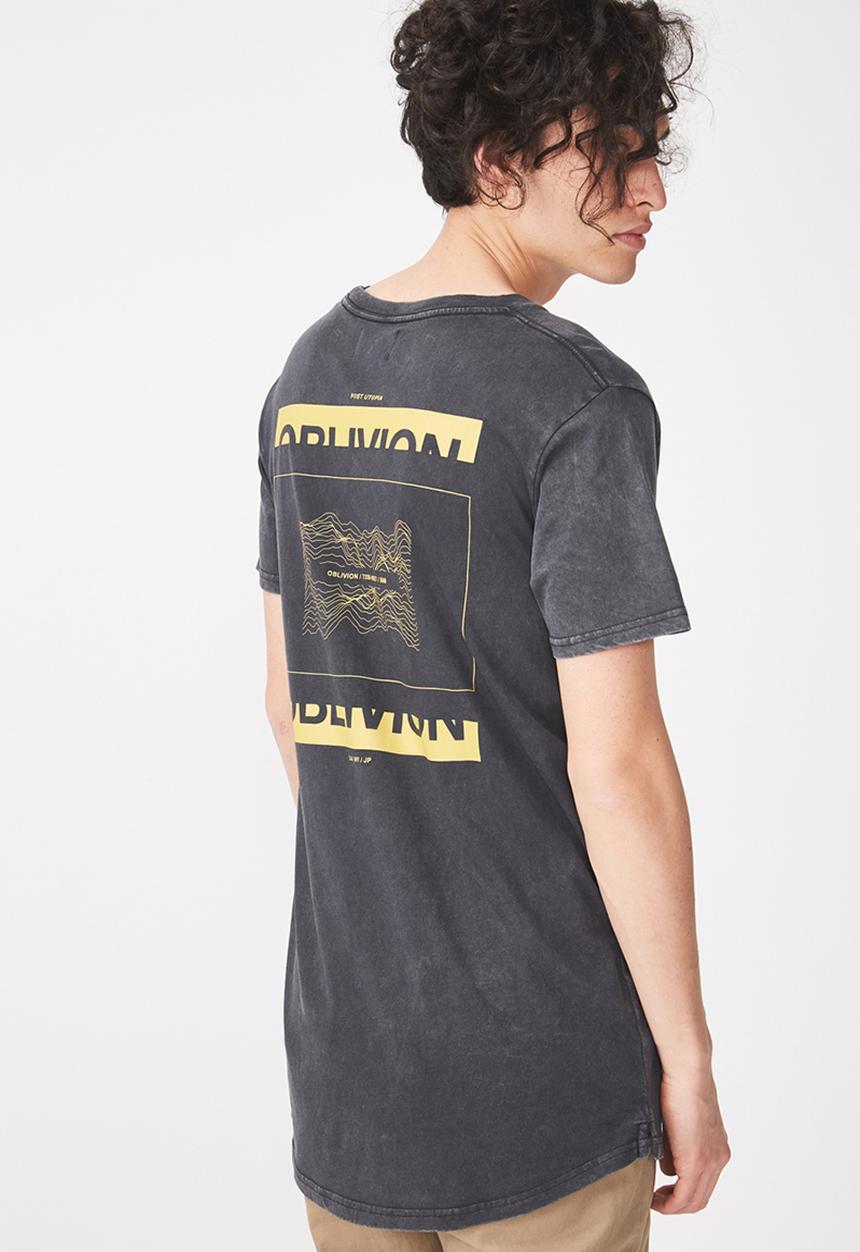 Cotton On - Longline scoop hem tee - black 