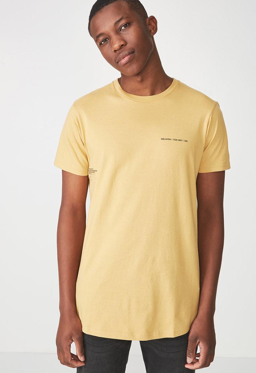 Cotton On - Longline scoop hem tee - yellow 