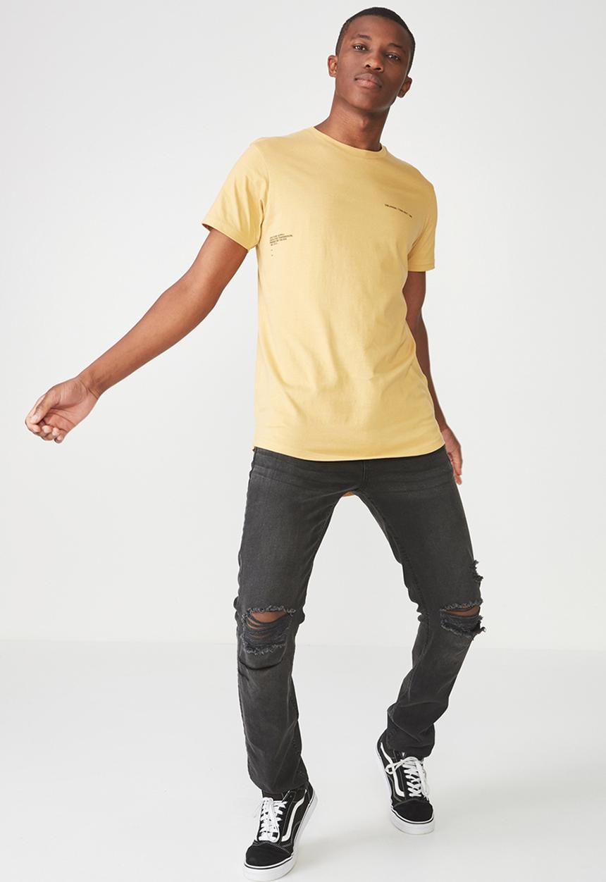 Cotton On - Longline scoop hem tee - yellow 