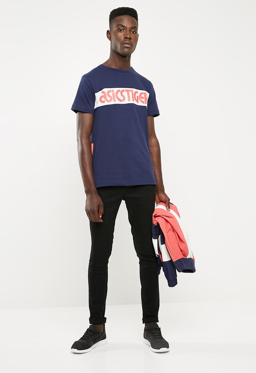 Asics Tiger - Colour block short sleeve border tee - multi