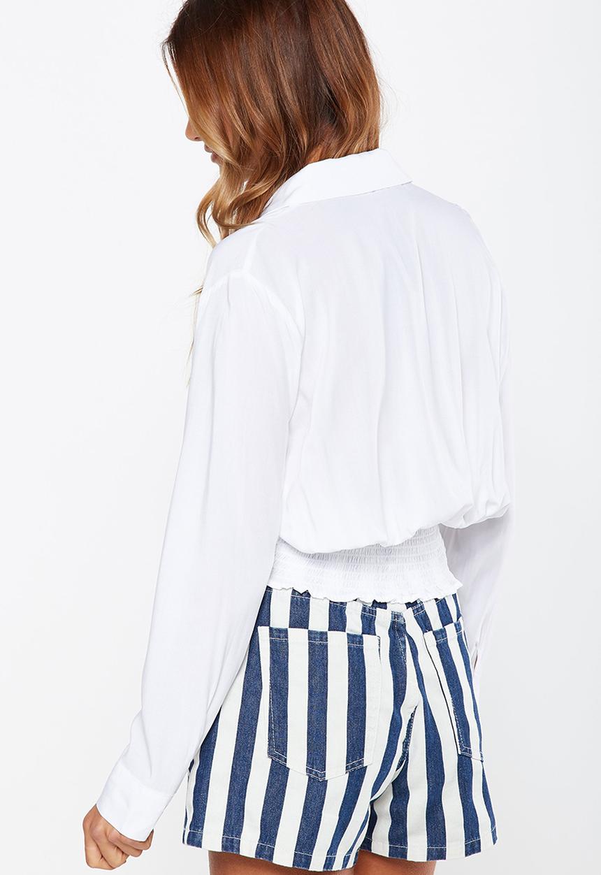 Cotton On - Suzie tie front top - white