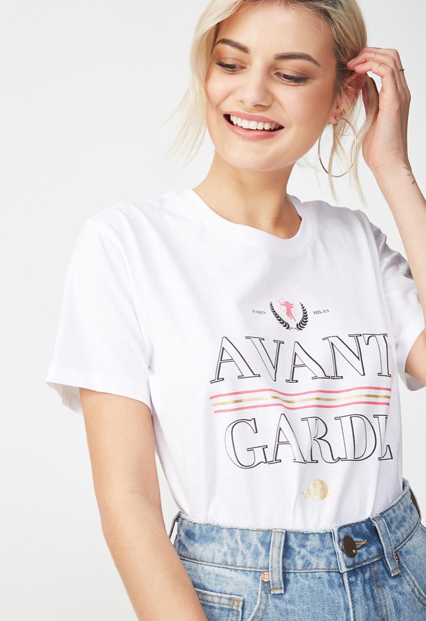 Cotton On - Tbar fox graphic T-shirt - white