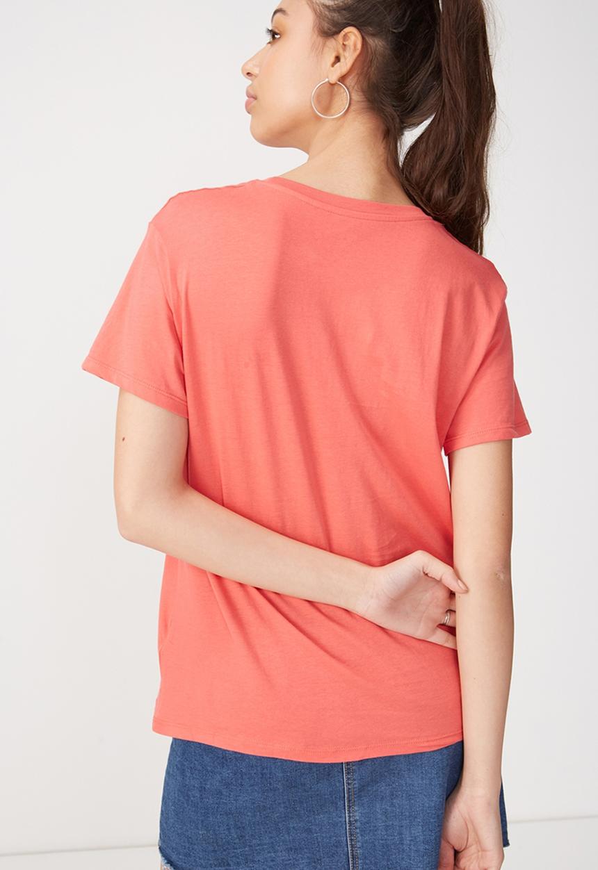 Cotton On - Tbar fox graphic T-shirt - coral