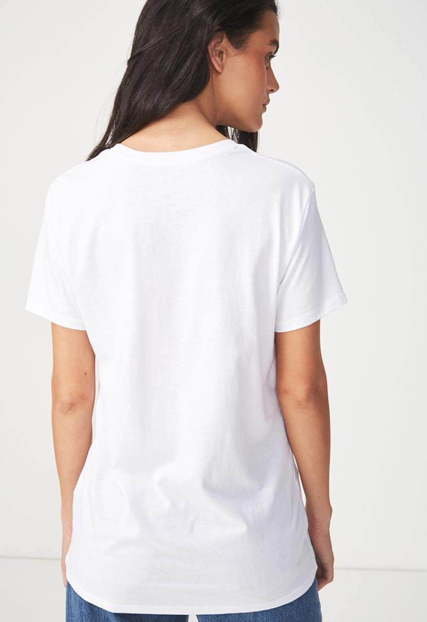 Cotton On - Tbar fox graphic T-shirt Positano - white