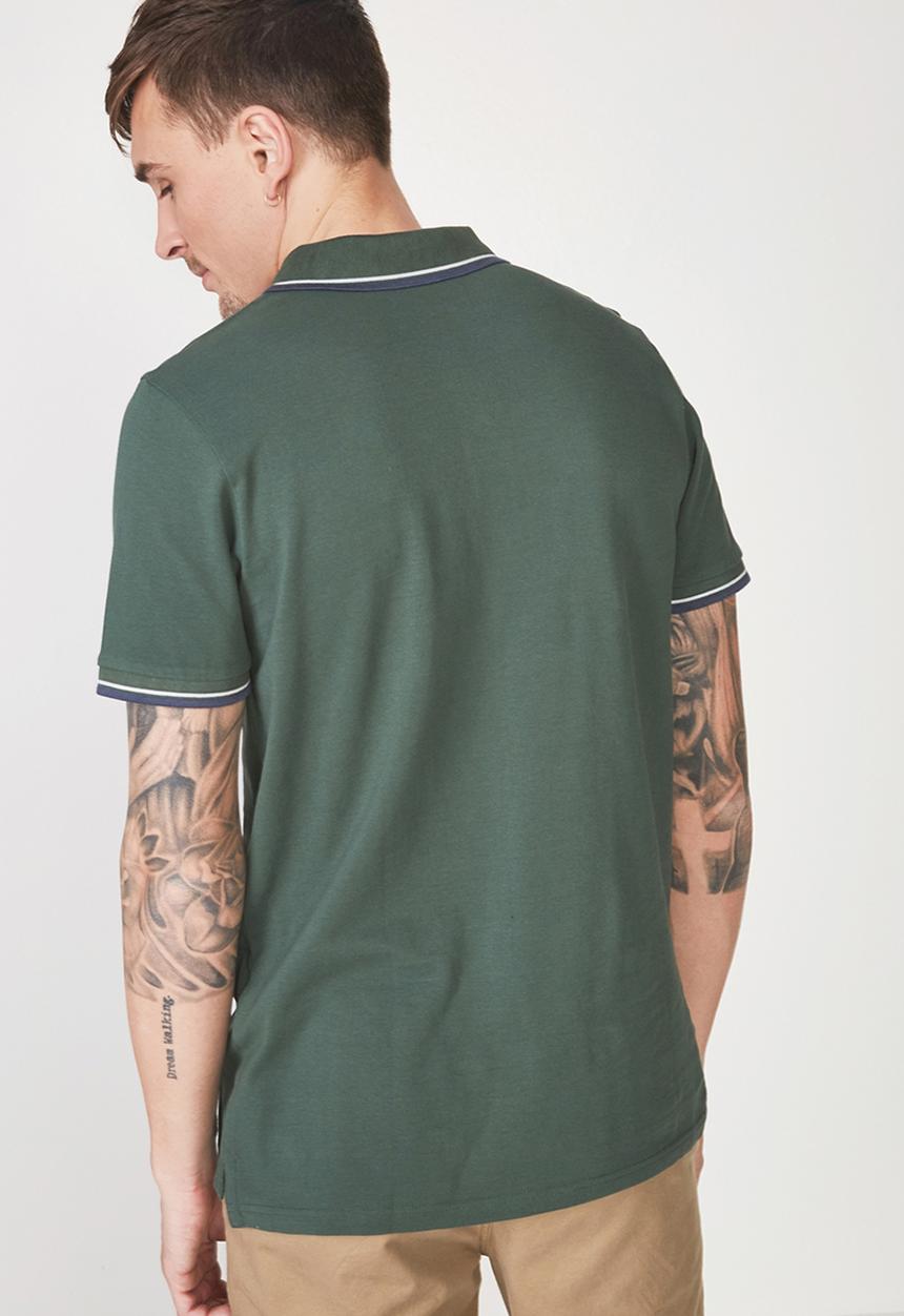 Cotton On - Icon short sleeve polo - green 