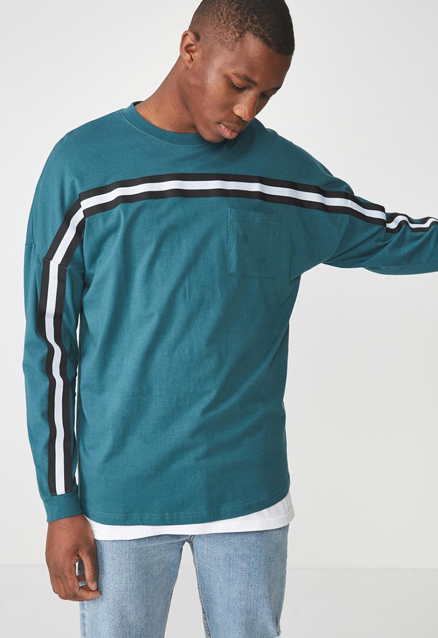Cotton On - Drop shoulder long sleeve tee - blue 