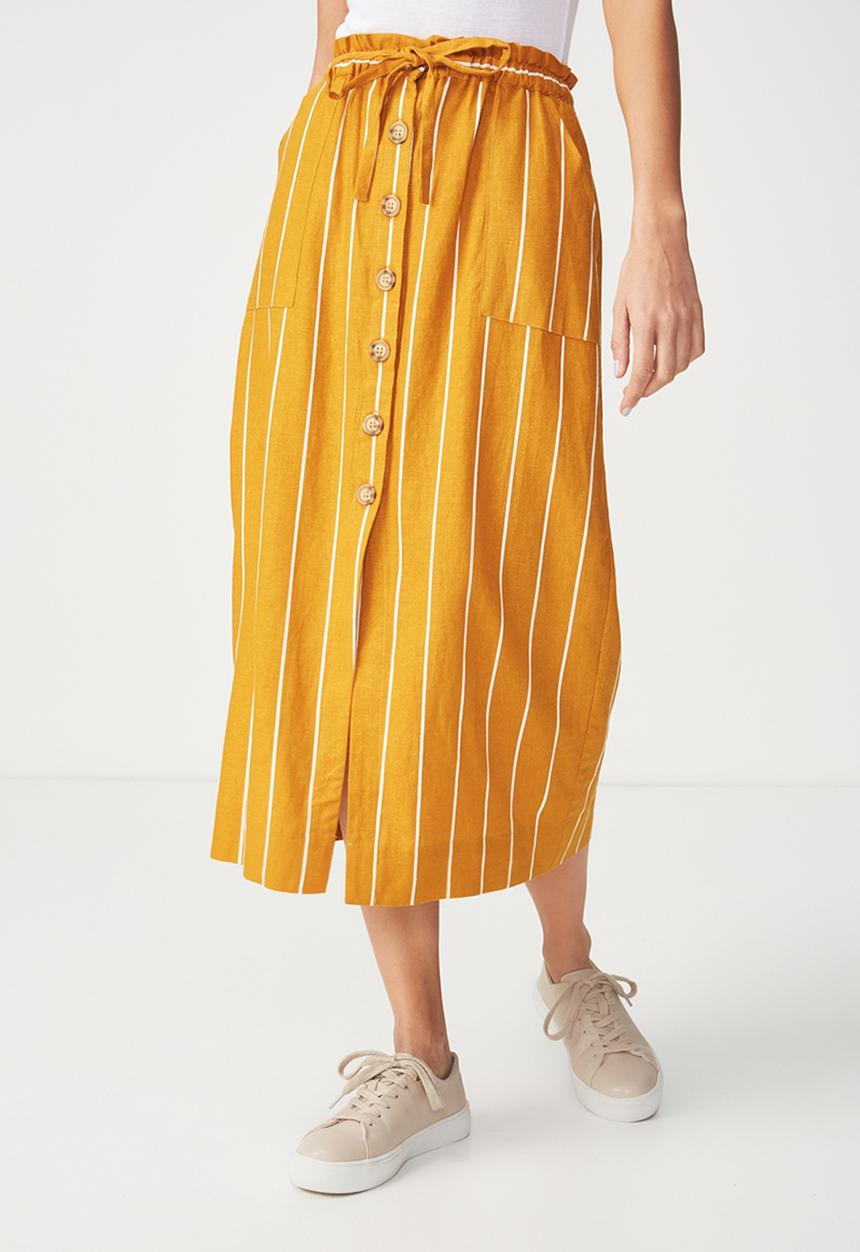 Cotton On - Woven Molly button through - yellow & white 
