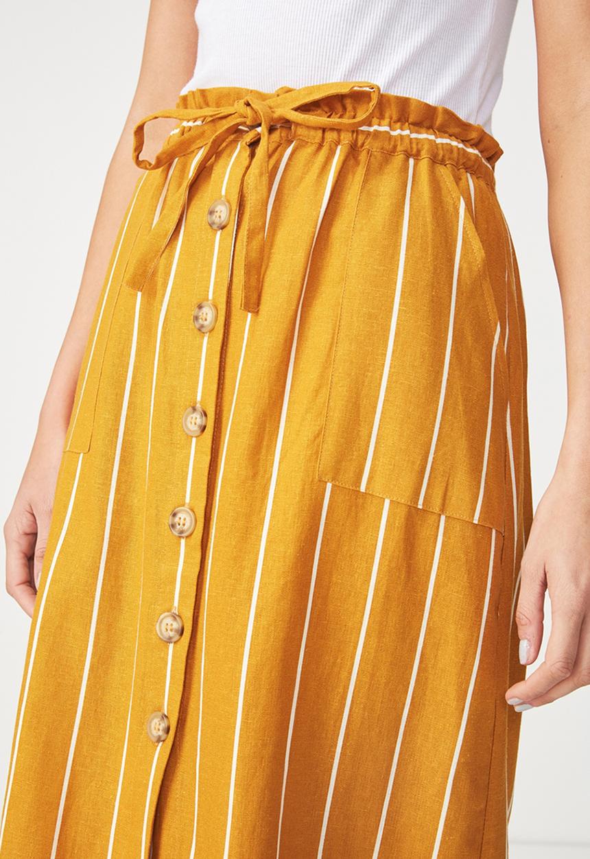 Cotton On - Woven Molly button through - yellow & white 