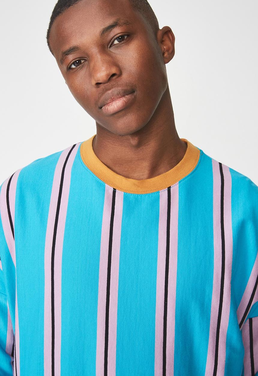 Cotton On - Drop shoulder long sleeve tee - blue 
